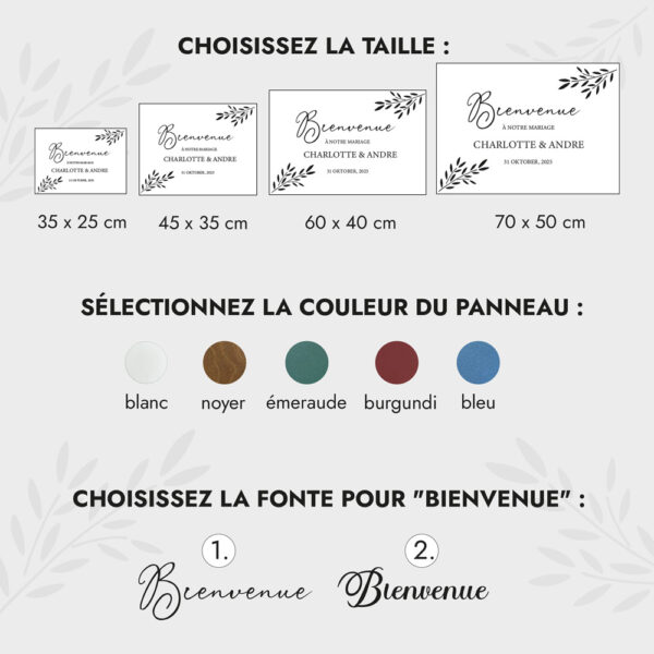 Tableau Bienvenue Mariage – Image 3