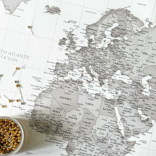 Tableau Carte du Monde - Continents Gris – Image 7