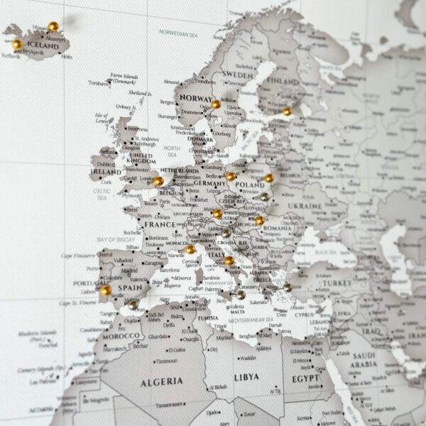 Tableau Carte du Monde - Continents Gris – Image 3