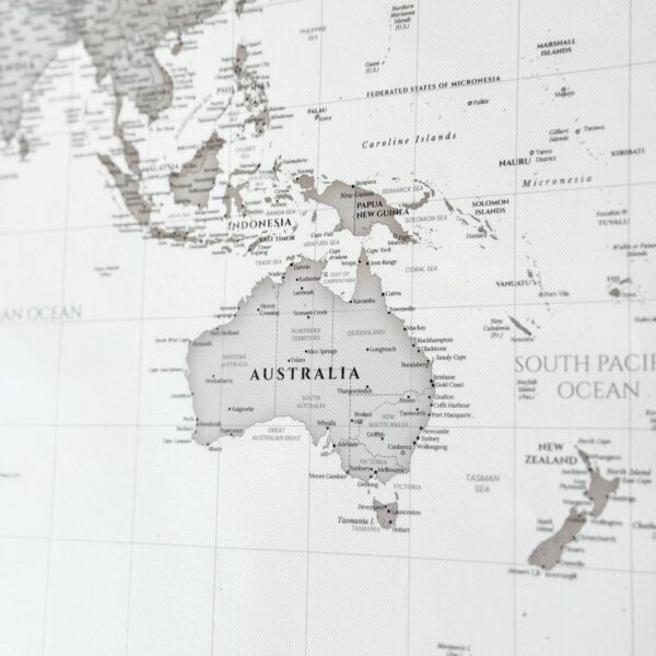 Tableau Carte du Monde - Continents Gris – Image 6