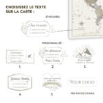 Tableau Carte du Monde - Continents Gris – Image 4