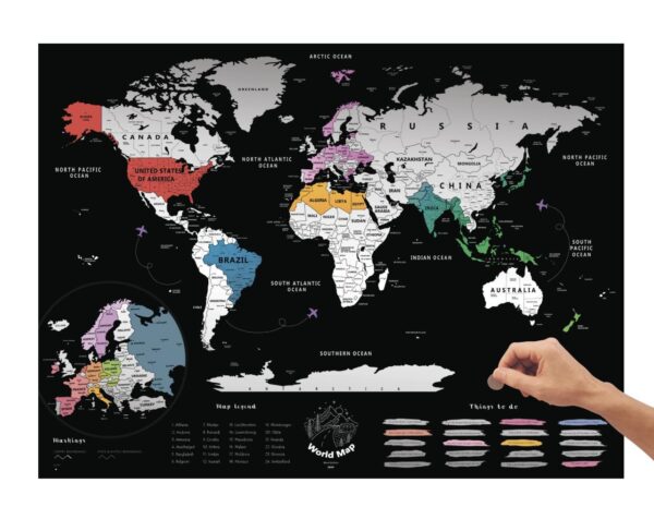 Carte du monde à gratter - Édition Argent – Image 3